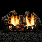 Empire Super Charred Oak Ceramic Fiber 6 Piece Vented/Vent-Free Gas Log Set