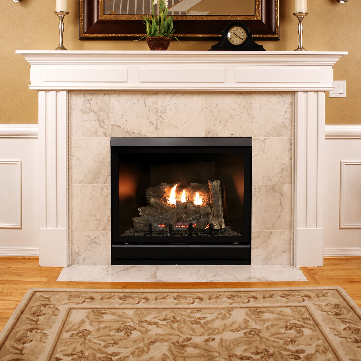 Empire Tahoe Clean Face Deluxe 36" Direct Vent Gas Fireplace with Log Set 