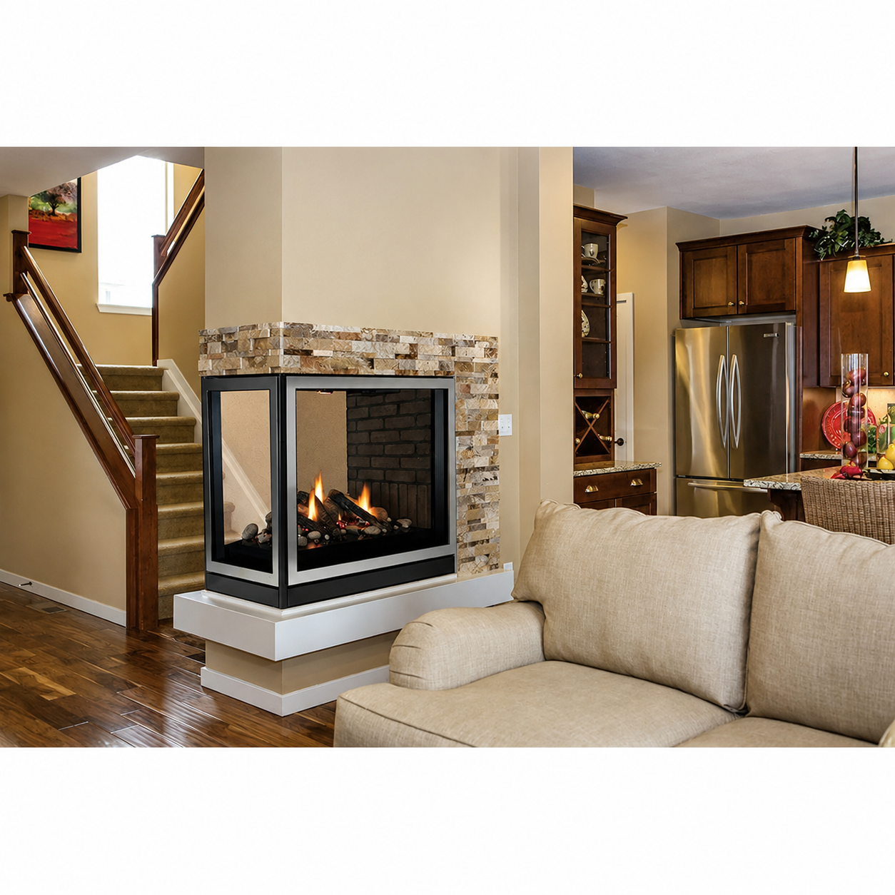 Empire Tahoe Clean Face Peninsula 36" Multi-Sided Direct Vent Gas Fireplace