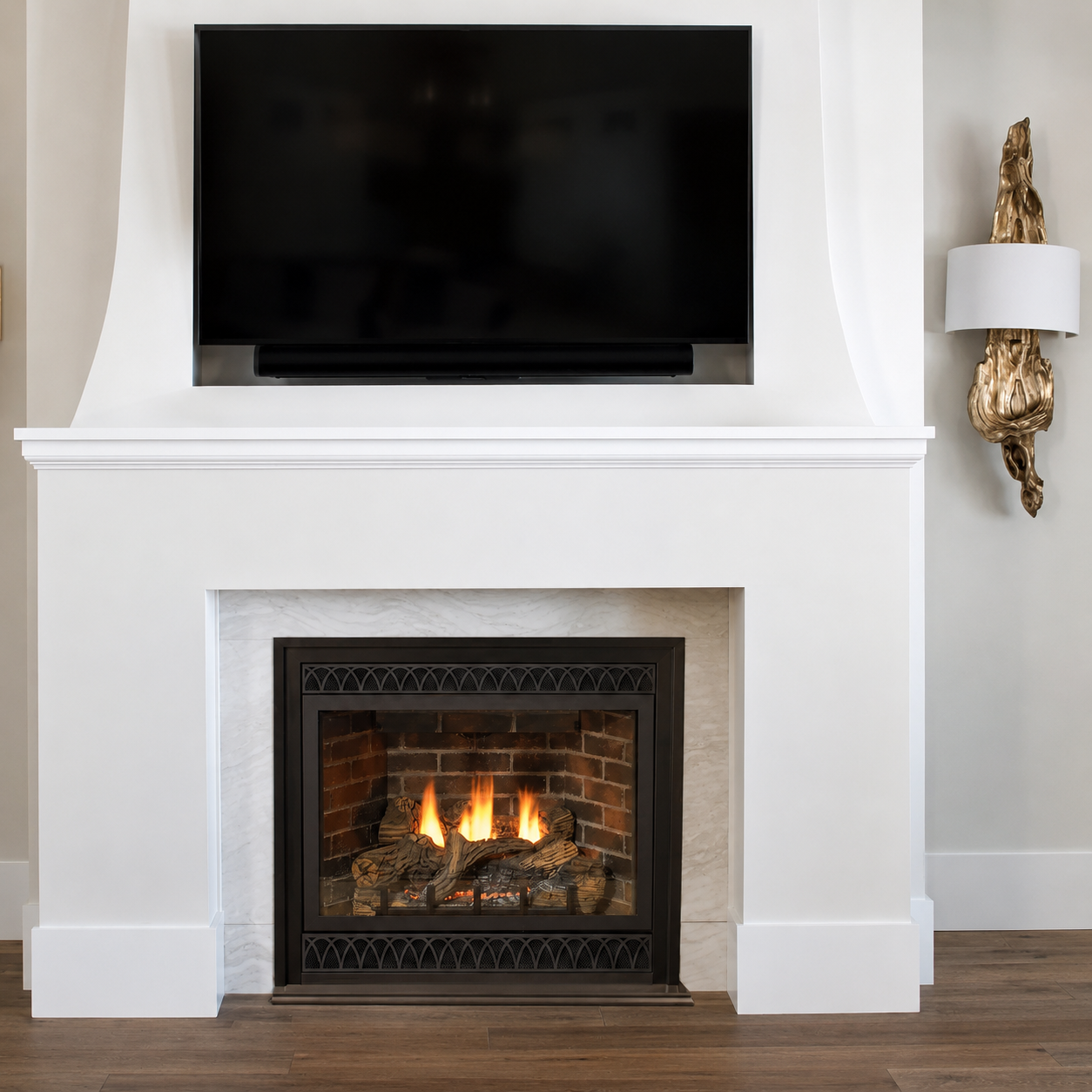 Empire Tahoe Deluxe 32" Zero Clearance Direct Vent Gas Fireplace with Log Set