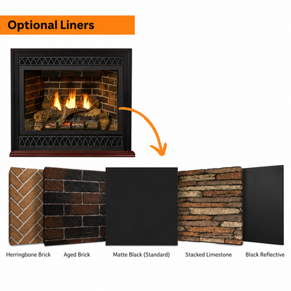 Empire Tahoe Deluxe 36" Zero Clearance Direct Vent Gas Fireplace with Log Set