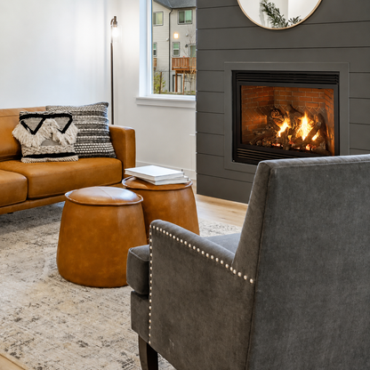 Empire Tahoe Luxury 36" Zero Clearance Direct Vent Gas Fireplace with Blower and Log Set