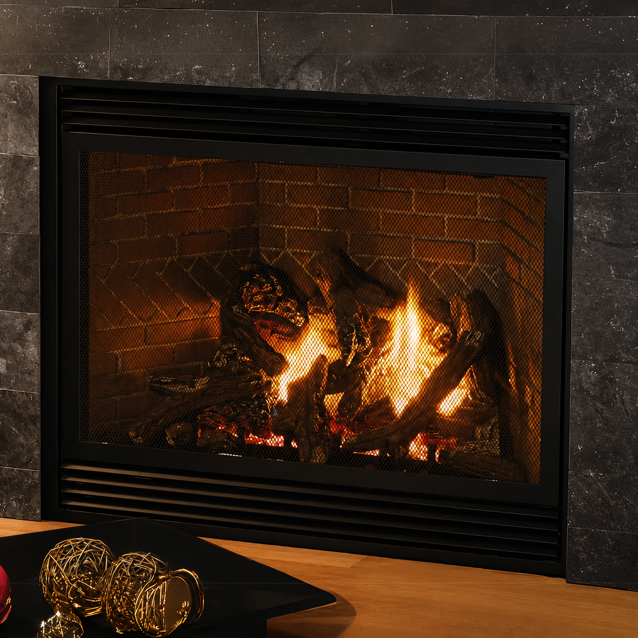 Empire Tahoe Luxury 36" Zero Clearance Direct Vent Gas Fireplace with Blower and Log Set