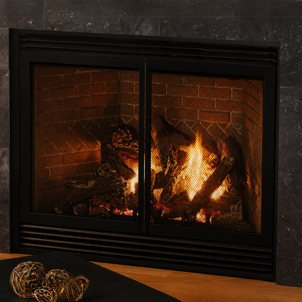 Empire Tahoe Luxury 36" Zero Clearance Direct Vent Gas Fireplace with Blower and Log Set