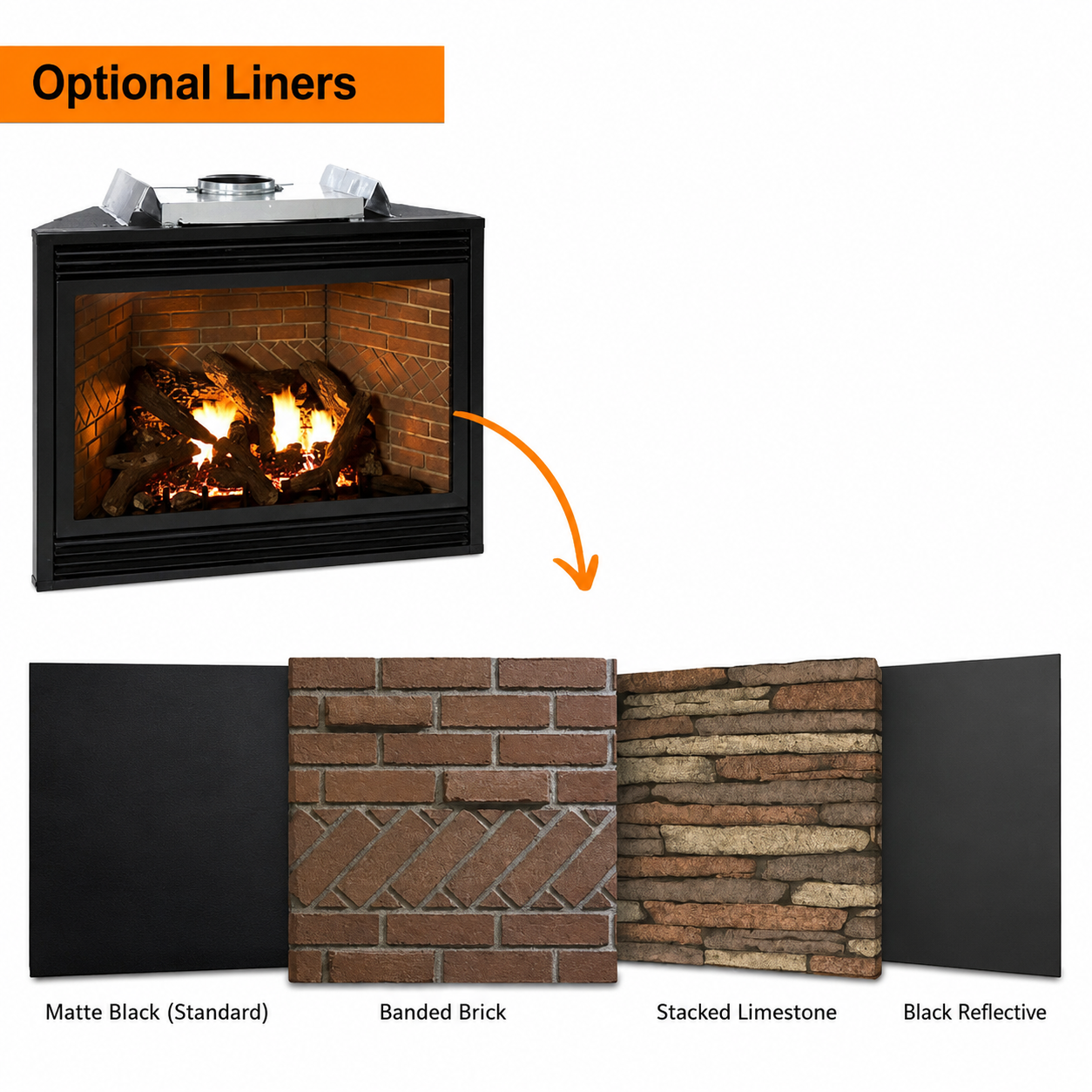 Empire Tahoe Luxury 36" Zero Clearance Direct Vent Gas Fireplace with Blower and Log Set