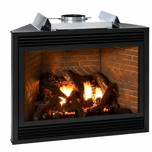 Empire Tahoe Luxury 42" Zero Clearance Direct Vent Gas Fireplace with Blower and Log Set