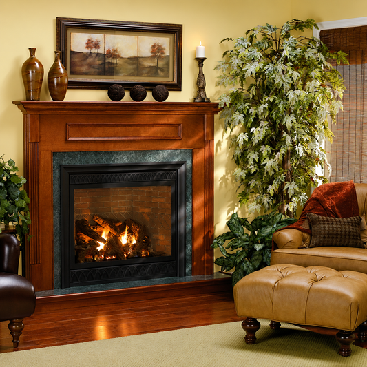 Empire Tahoe Luxury 42" Zero Clearance Direct Vent Gas Fireplace with Blower and Log Set