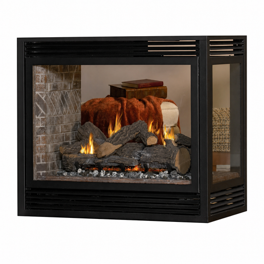 Empire Tahoe Premium 36" Multi-Sided Peninsula Gas Fireplace with Banded Brick Liner