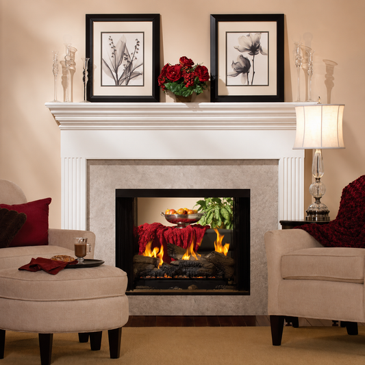 Empire Tahoe Premium 36" See Through Direct Vent Gas Fireplace with Banded Brick Liner