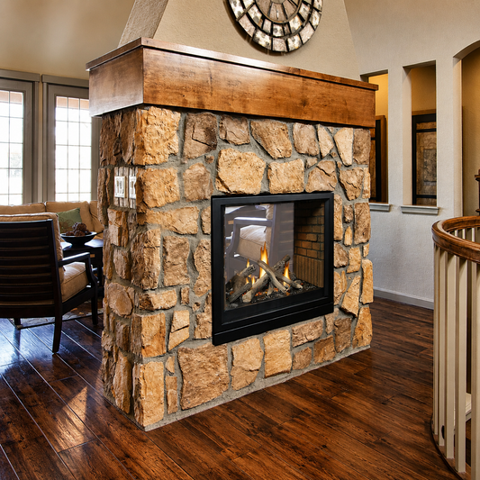 Empire Tahoe Premium 36" See Through Direct Vent Gas Fireplace with Banded Brick Liner
