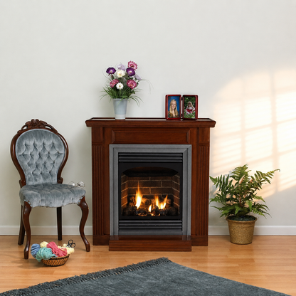 Empire Vail 24" Vent Free Premium Gas Fireplace 10,000 BTU with Slope Glaze Burner and Log Set