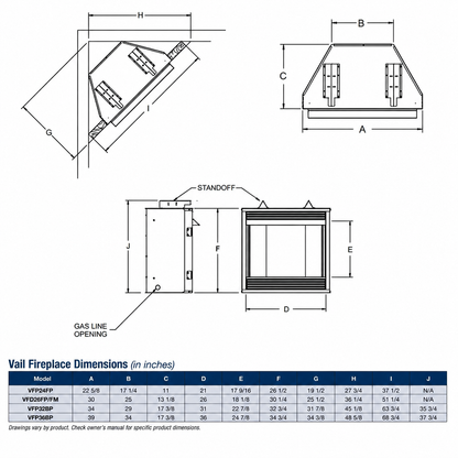 Empire Vail 24" Vent Free Premium Gas Fireplace 10,000 BTU with Slope Glaze Burner and Log Set