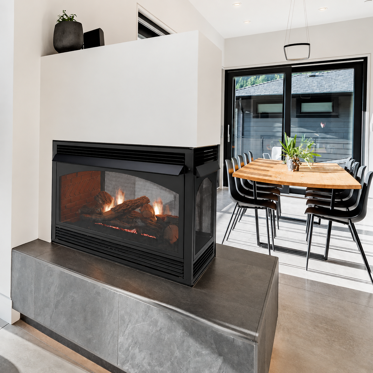 Empire Vail Peninsula 36" Multi-Sided Vent Free Premium Gas Fireplace