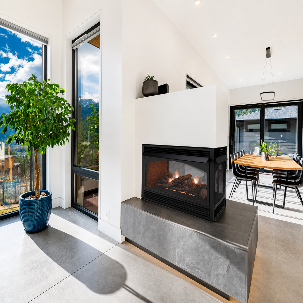 Empire Vail Peninsula 36" Multi-Sided Vent Free Premium Gas Fireplace
