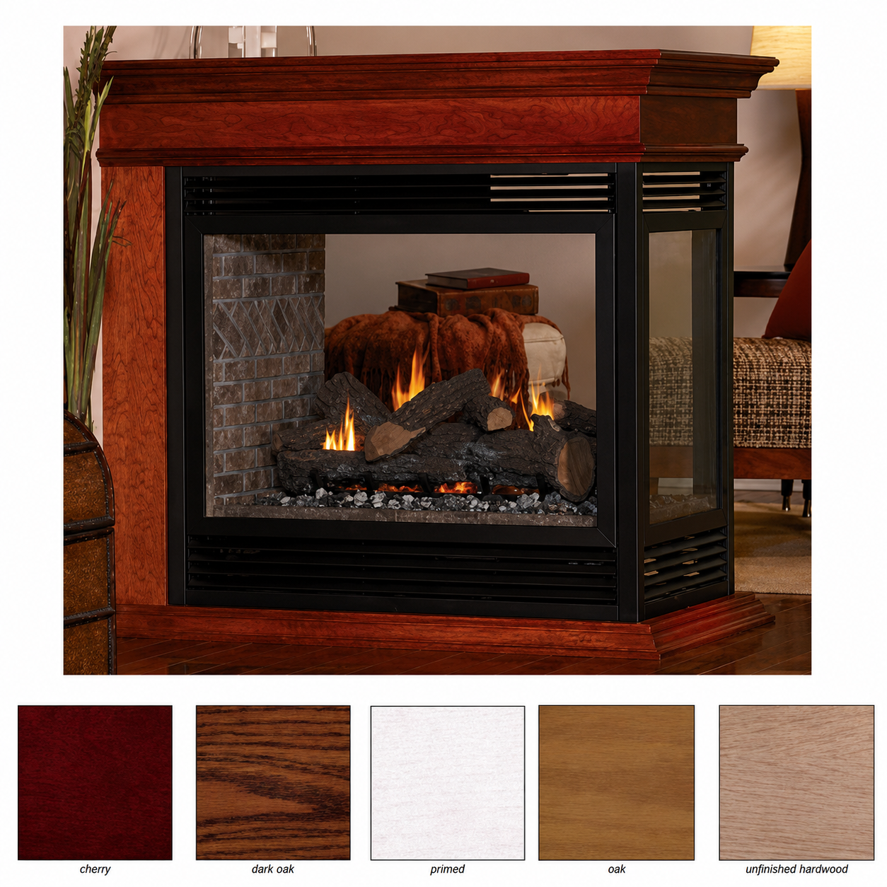 Empire Vail Peninsula 36" Multi-Sided Vent Free Premium Gas Fireplace