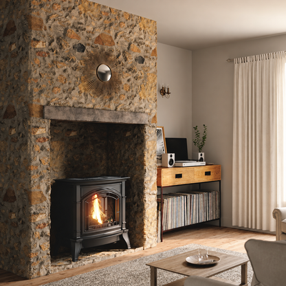 Everwarm EWVFS32 Freestanding Vent Free Gas Stove 32000 BTU with Log Set
