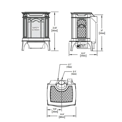 Napoleon Arlington 19" Direct Vent Iron Gas Stove With Electronic Ignition