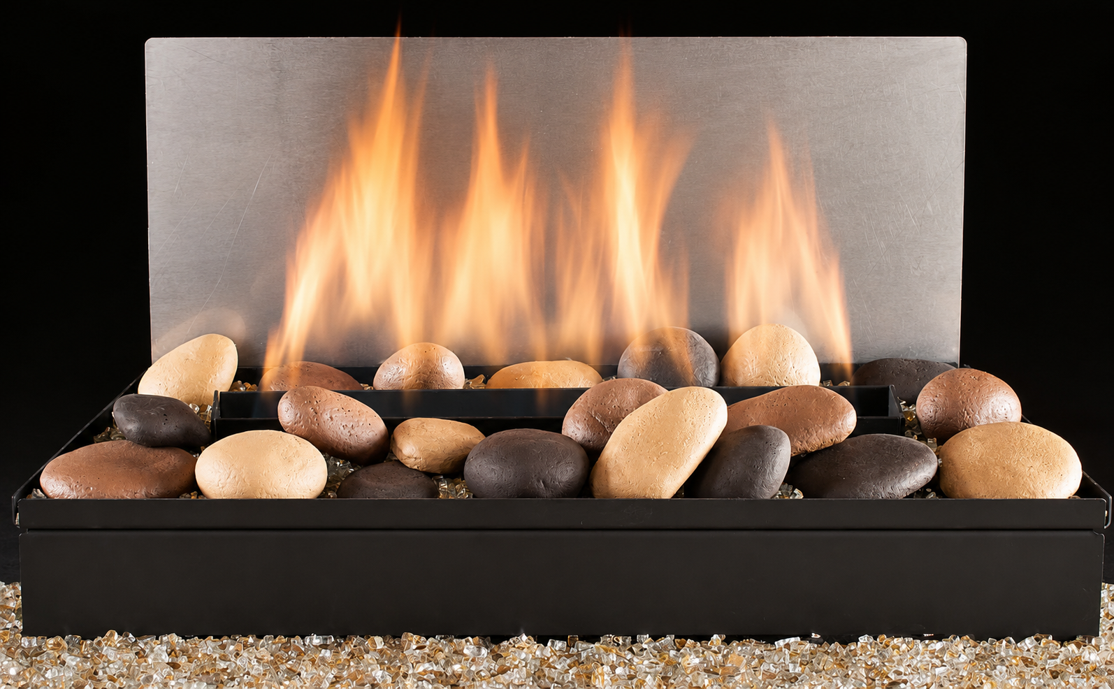 Hargrove ESCS Element Series Vent-Free Burner System With Blazing River Stones