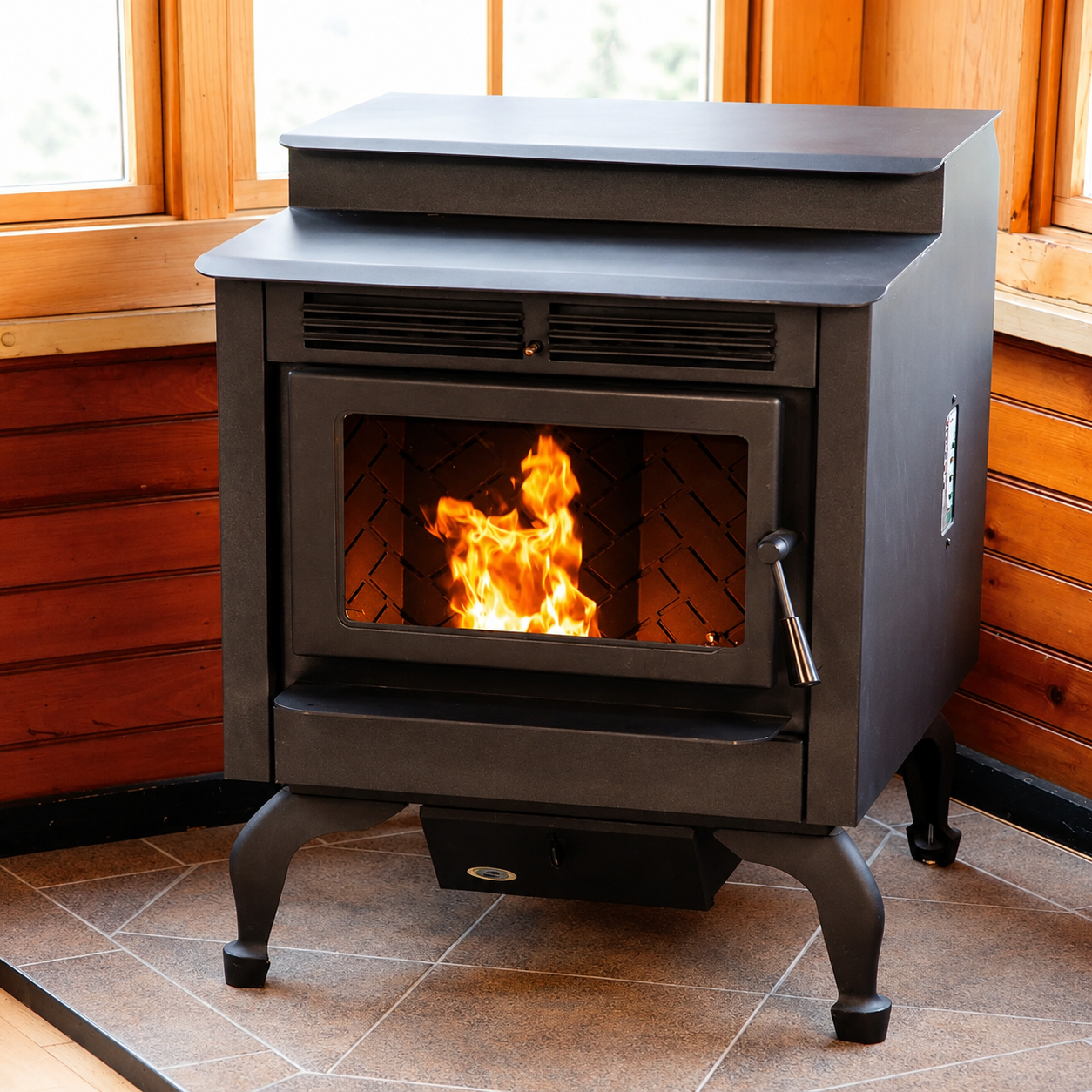 Hudson River Davenport HRFS 22" Matte Black Pellet Stove