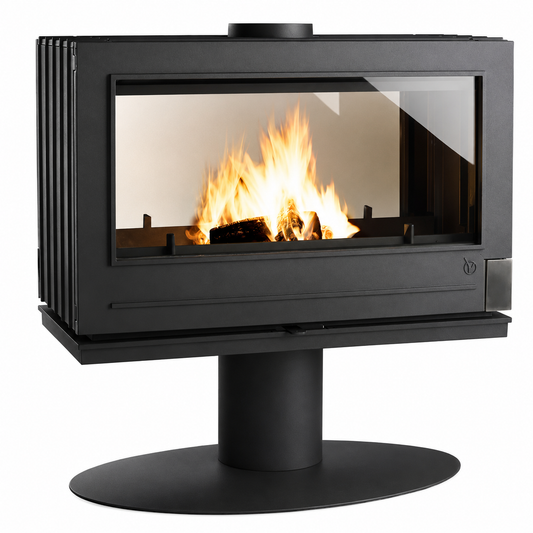 Invicta Nelson 36" Contemporary Double Sided Cast Iron Wood Stove