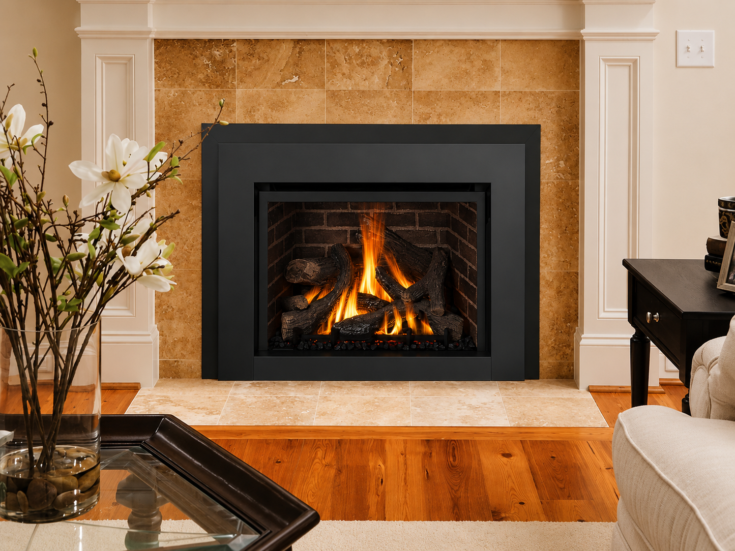 IronStrike MPI27-B 27" Traditional Madison Park Gas Fireplace Inset with Electronic Ignition