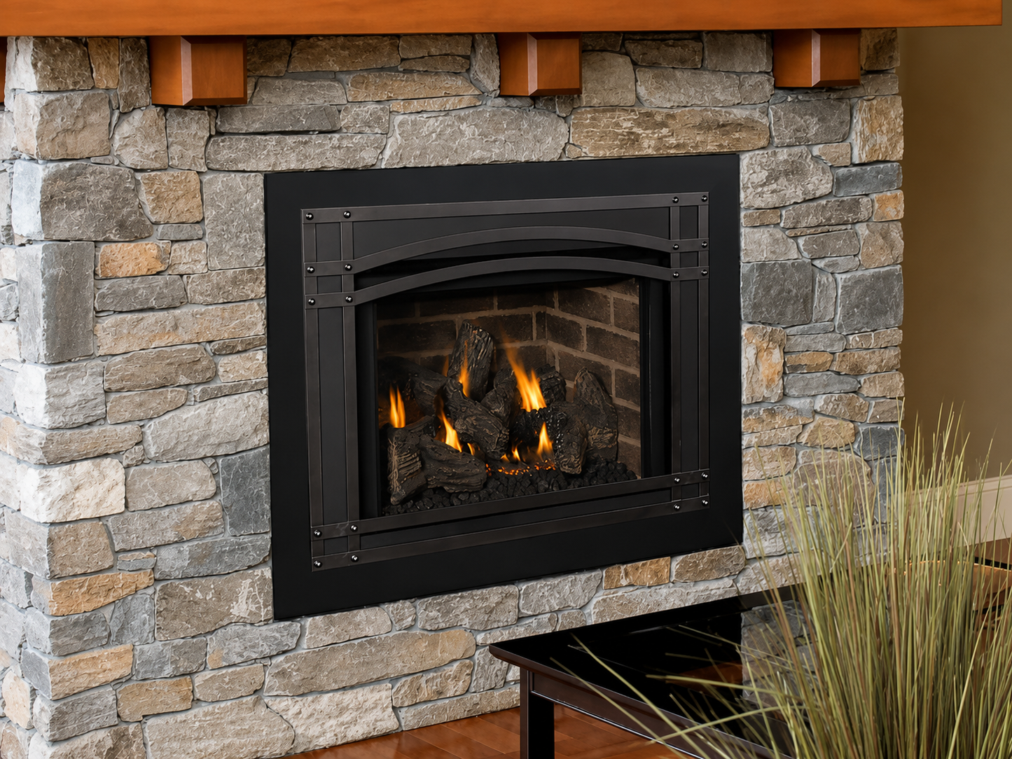 IronStrike MPI27-B 27" Traditional Madison Park Gas Fireplace Inset with Electronic Ignition