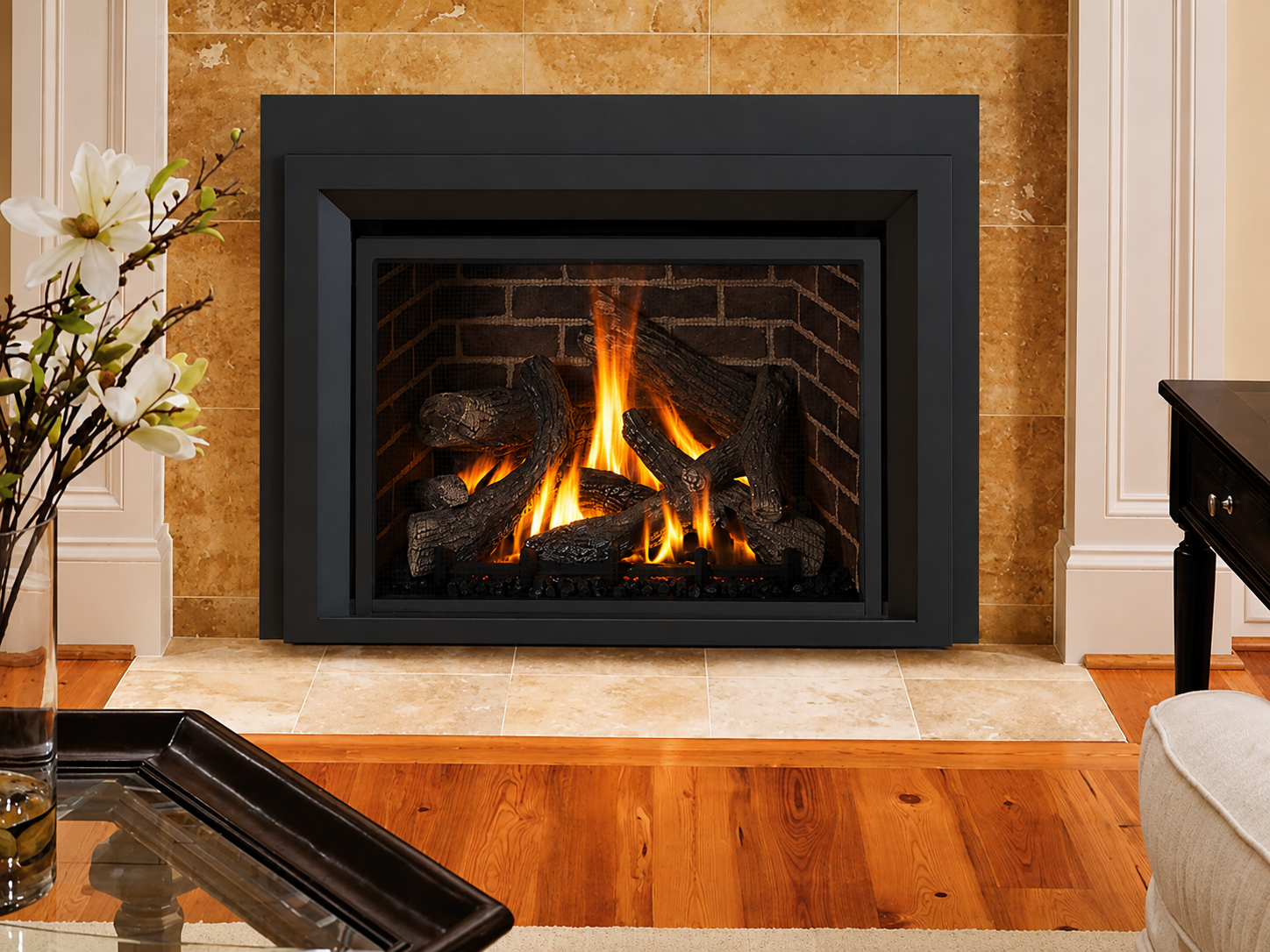 IronStrike MPI27-B 27" Traditional Madison Park Gas Fireplace Inset with Electronic Ignition
