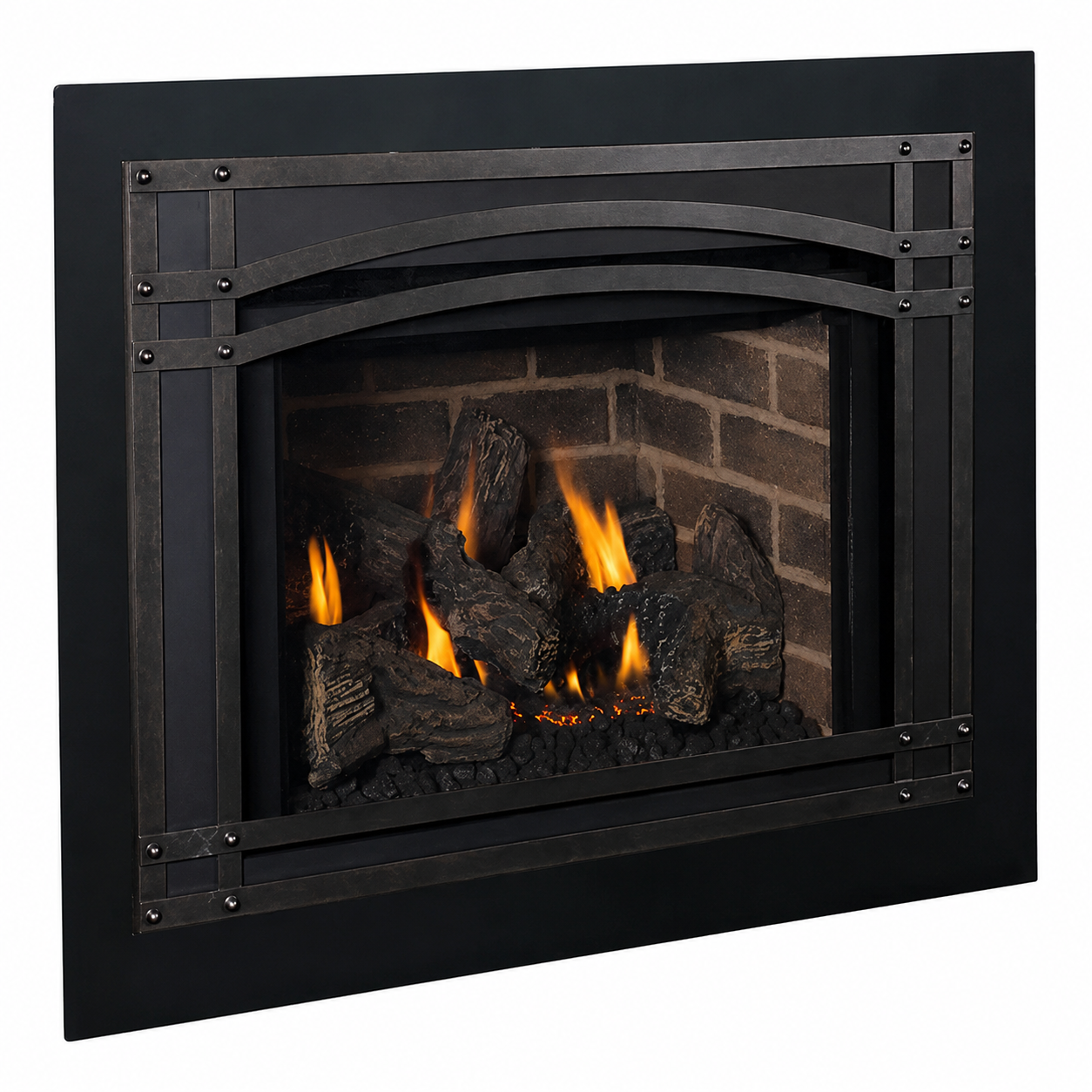 IronStrike MPI32-B Traditional Madison Park 32 Gas Fireplace Insert with Electronic Ignition