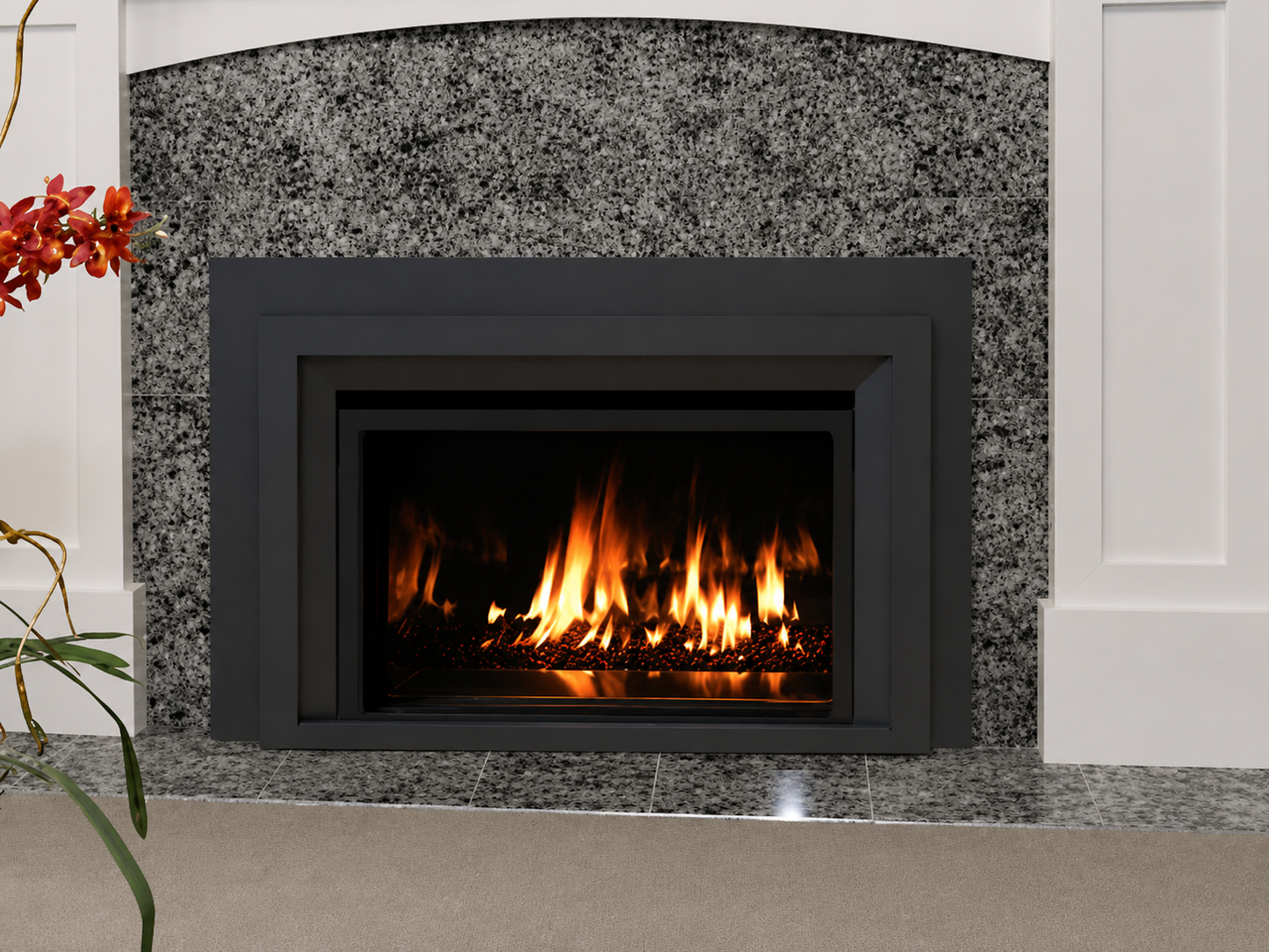 IronStrike MPI32CD-B Contemporary Madison Park 32 Gas Fireplace Insert with Electronic Ignition