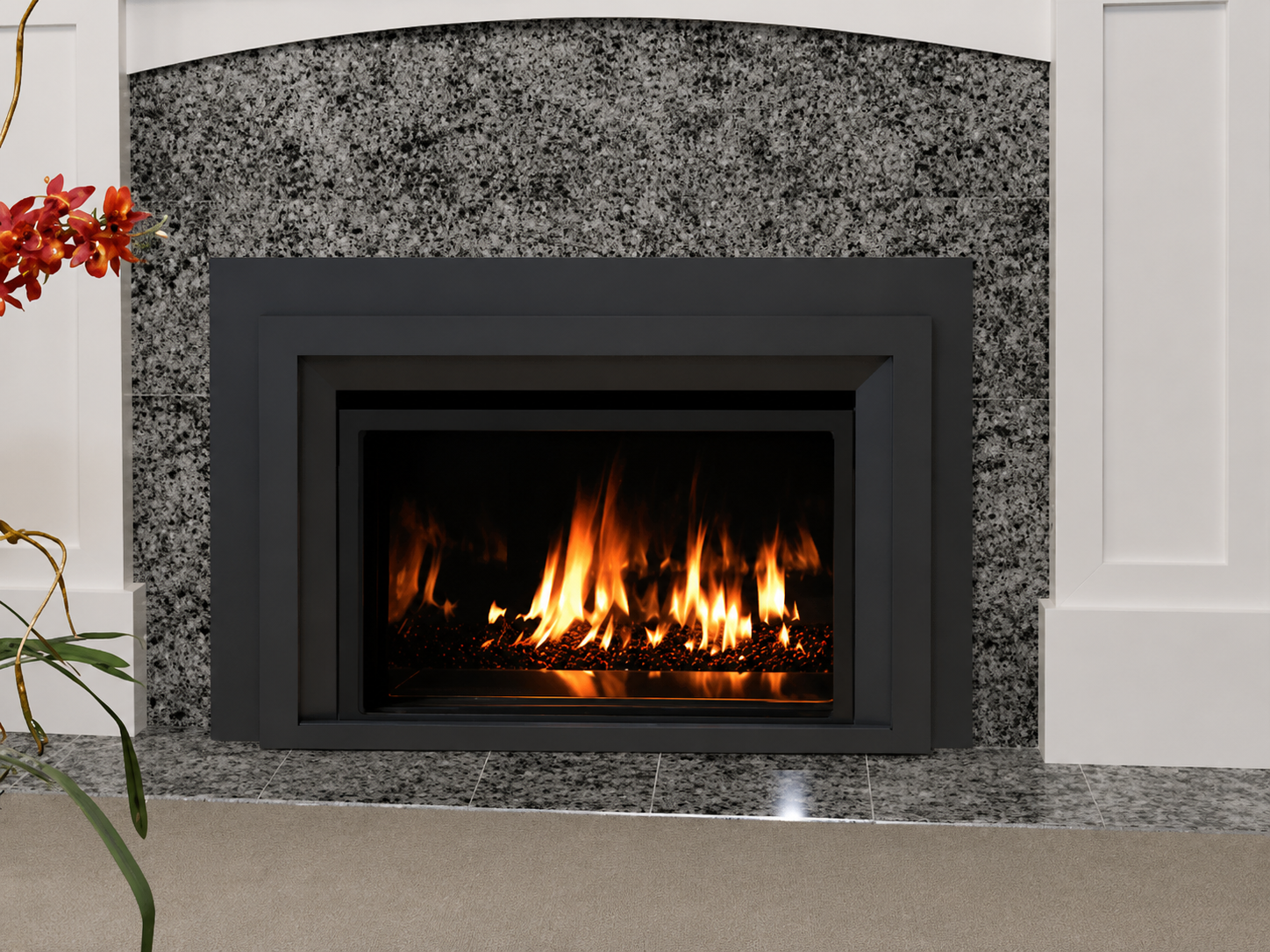 IronStrike MPI32CD-B Contemporary Madison Park 32 Gas Fireplace Insert with Electronic Ignition