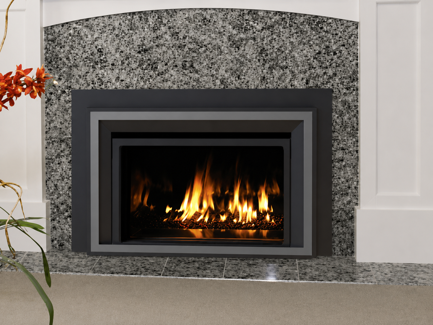 IronStrike MPI32CD-B Contemporary Madison Park 32 Gas Fireplace Insert with Electronic Ignition