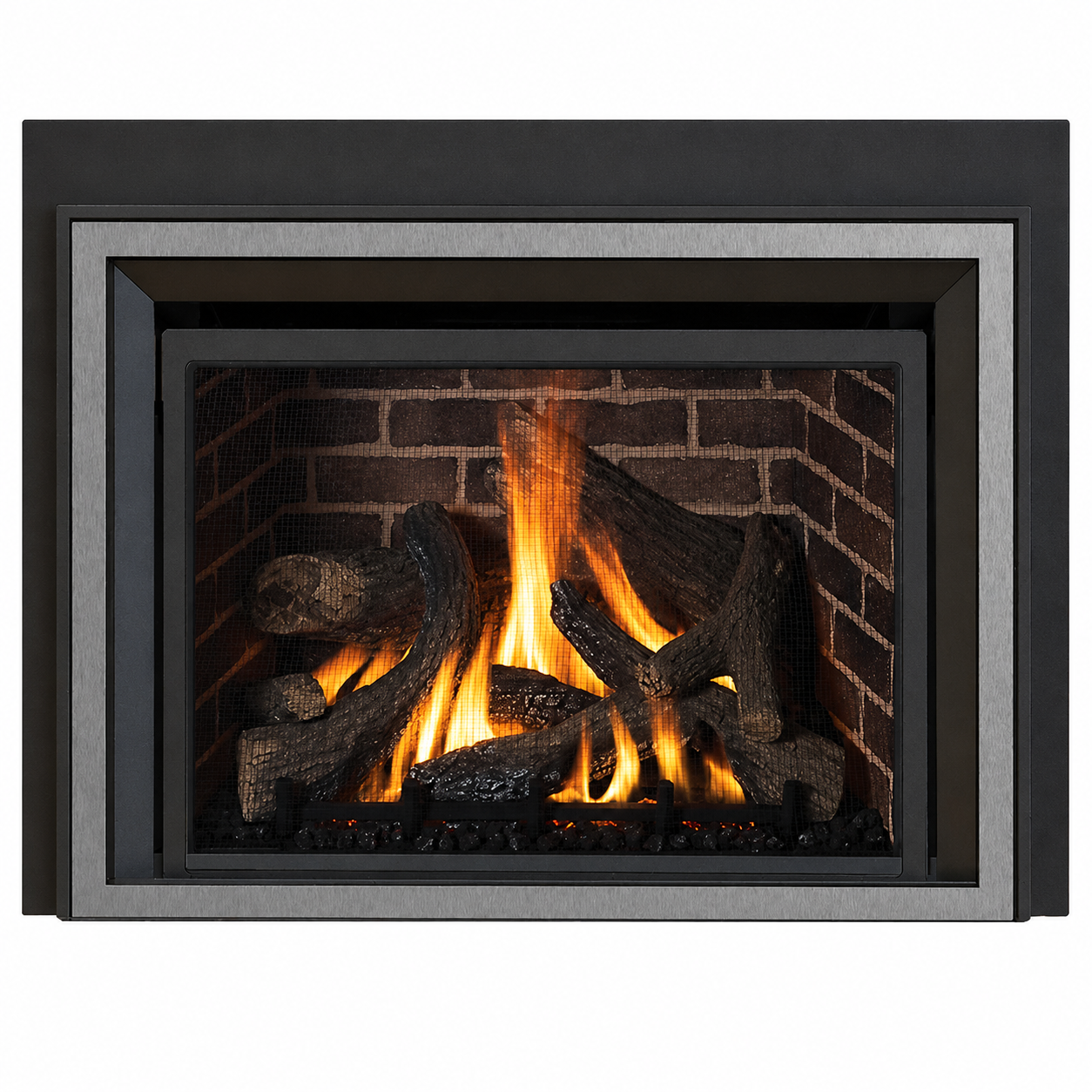 IronStrike MPI34-B Traditional Madison Park 34 Gas Fireplace Insert with Electronic Ignition 