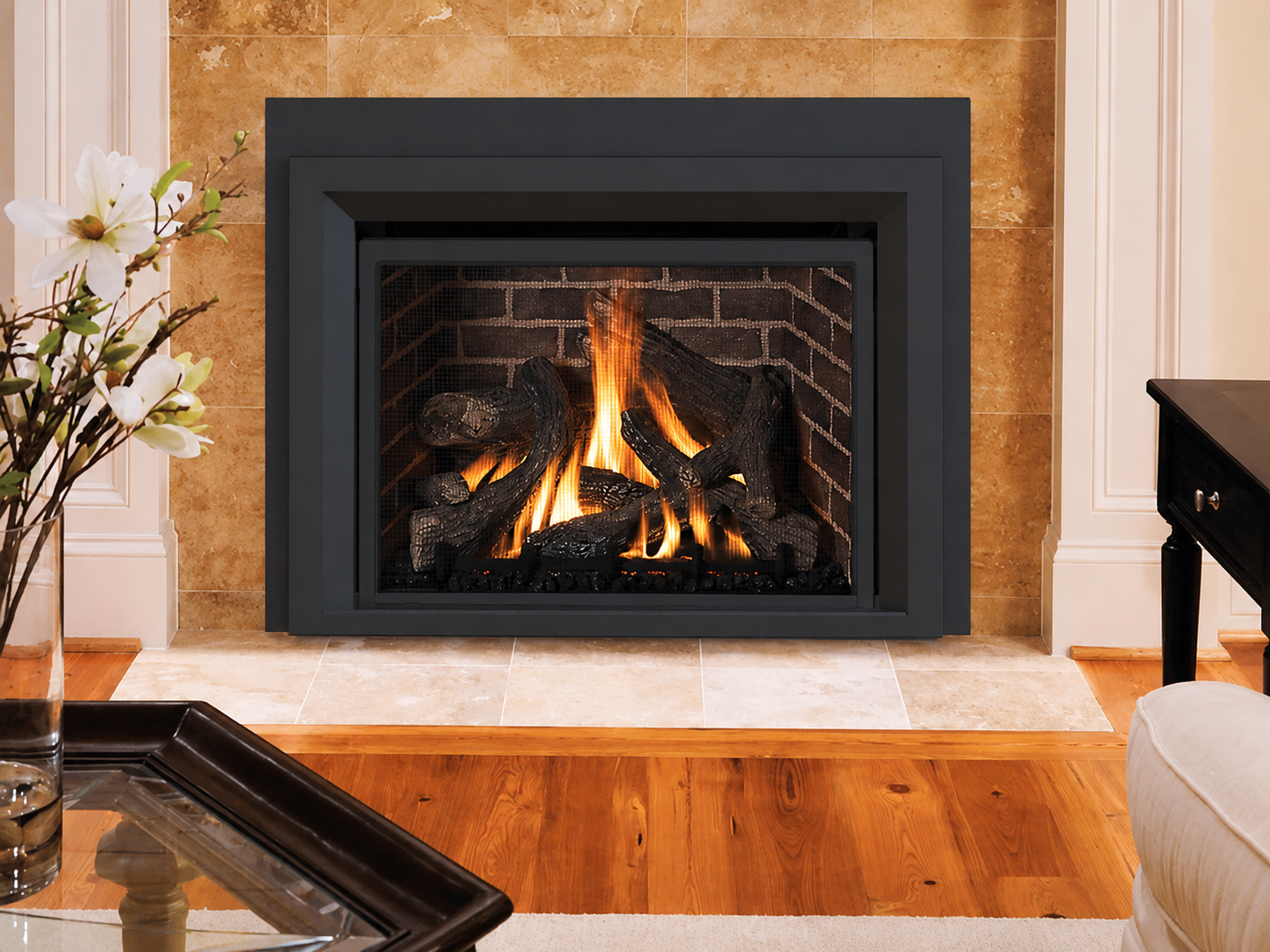 IronStrike MPI34-B Traditional Madison Park 34 Gas Fireplace Insert with Electronic Ignition