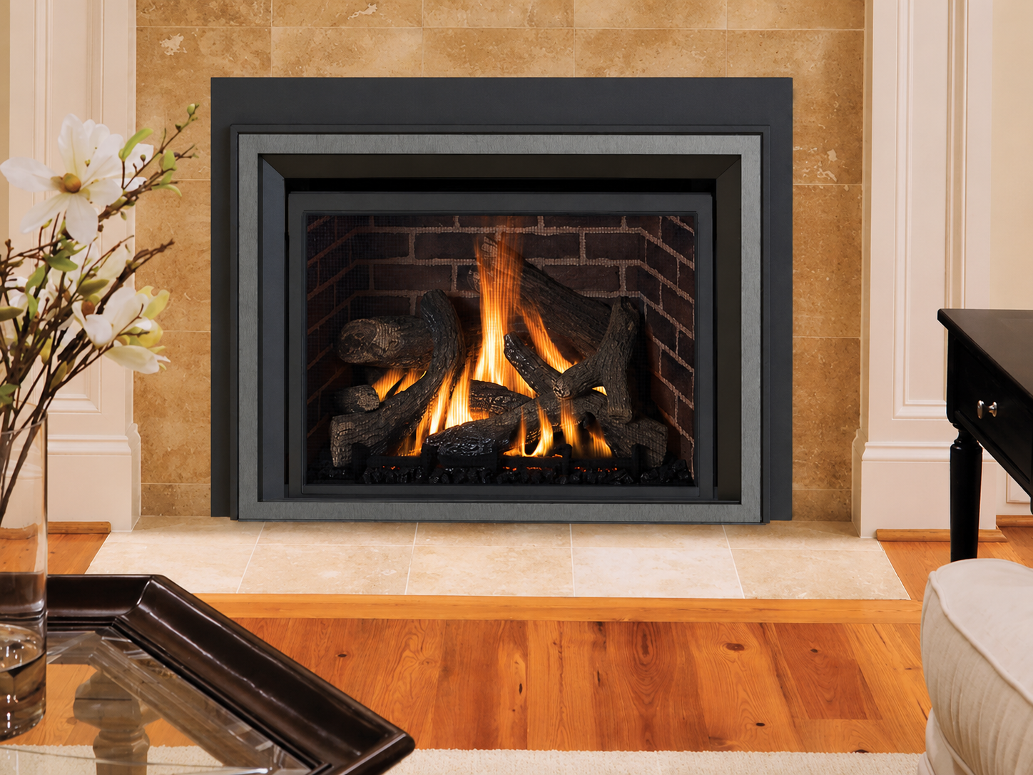 IronStrike MPI34-B Traditional Madison Park 34 Gas Fireplace Insert with Electronic Ignition
