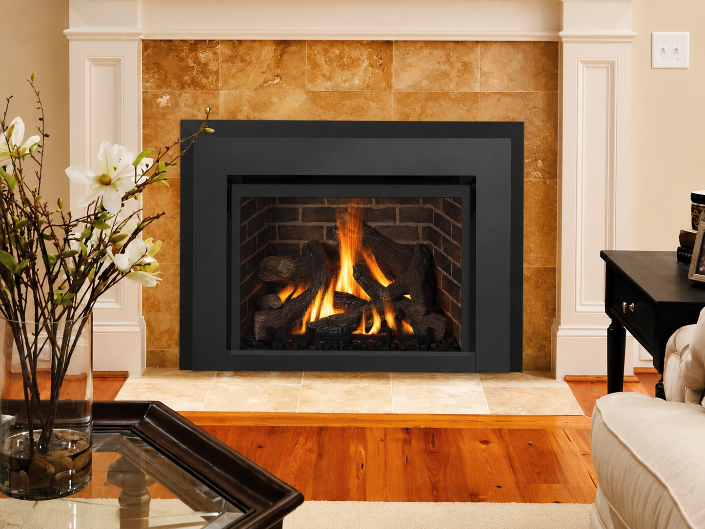IronStrike MPI34-B Traditional Madison Park 34 Gas Fireplace Insert with Electronic Ignition