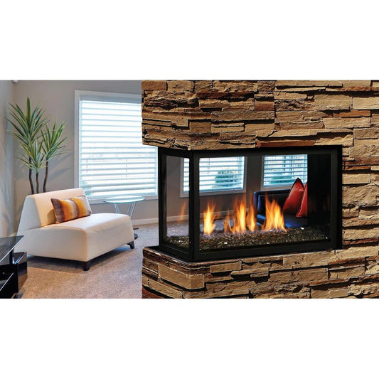 Kingsman Multi Sided 43" Natural Gas Direct Vent Peninsula Fireplace