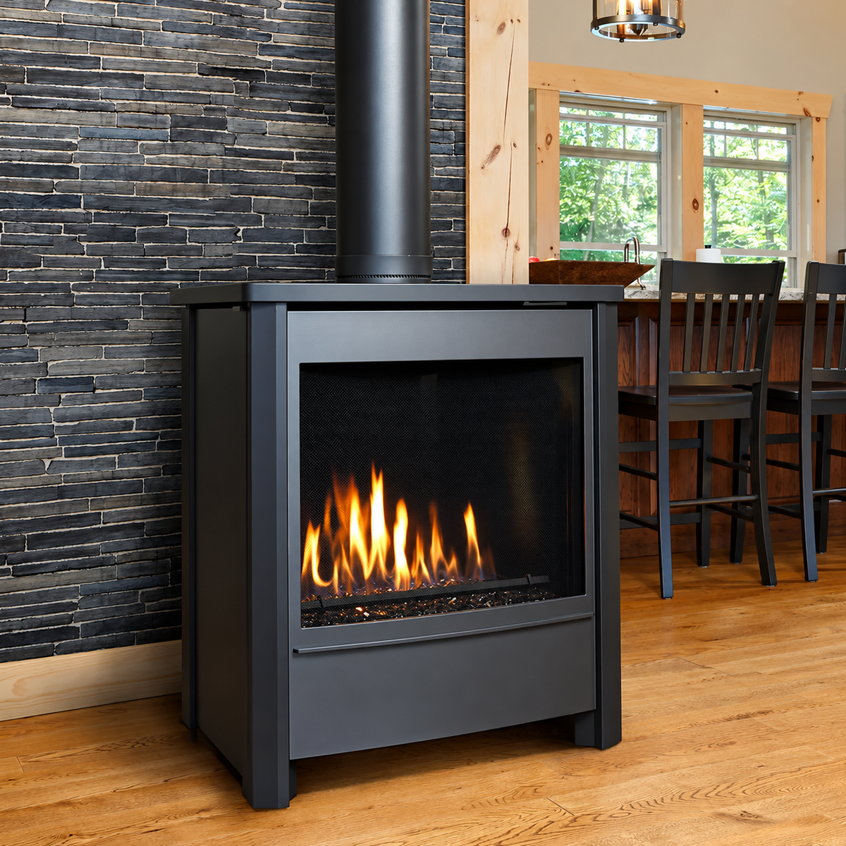 Kingsman FDV451 27" Freestanding Dual burner system Direct Vent Gas Stove