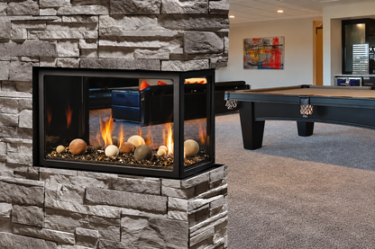 Kingsman MCVP42 43" Multi Sided Clean View Direct Vent Peninsula Gas Fireplace