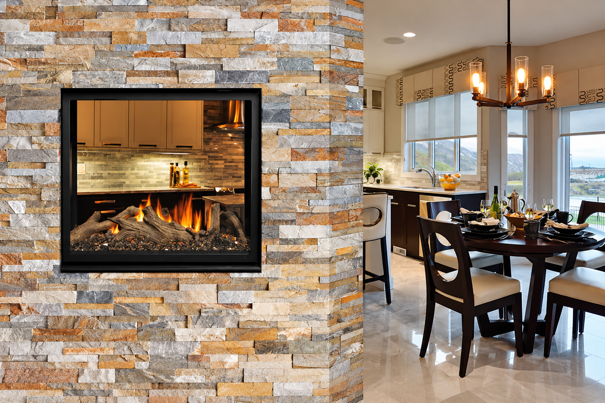 Kingsman MCVST42 43" Zero Clearance Direct Vent See Through Gas Fireplace