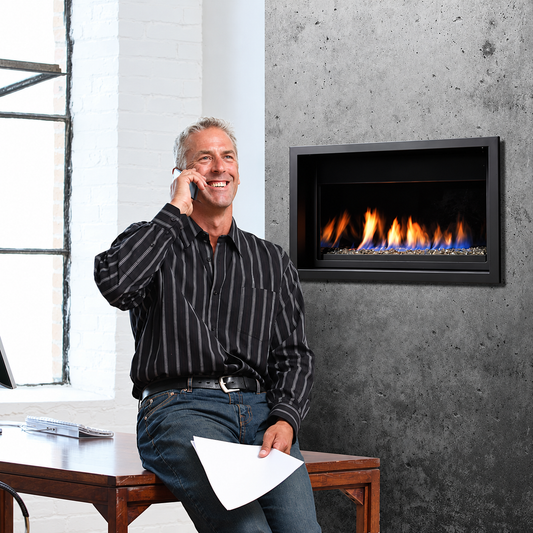 Kingsman ZCVRB3622 36" Zero Clearance Clean Face Direct Vent Linear Gas Fireplace