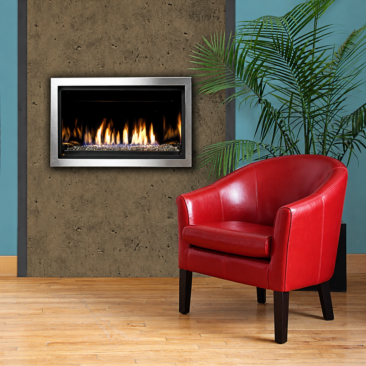 Kingsman ZCVRB3622 36" Zero Clearance Clean Face Direct Vent Linear Gas Fireplace