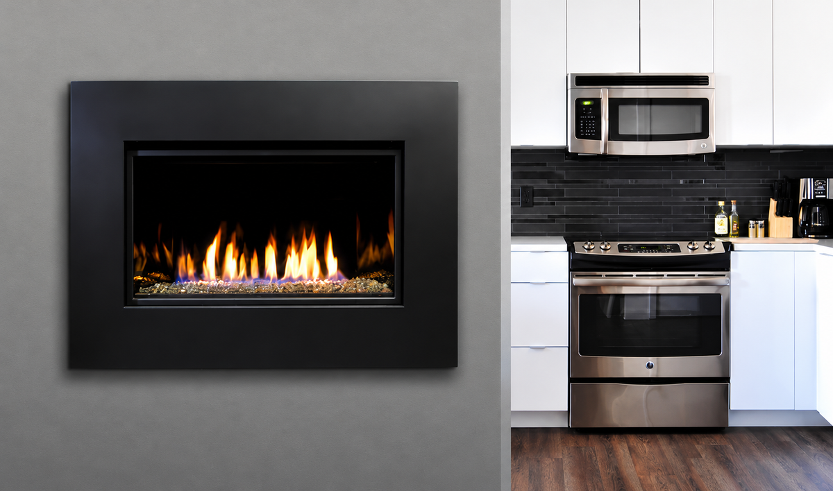 Kingsman ZCVRB3622 36" Zero Clearance Linear Clean Face Direct Vent Gas Fireplace