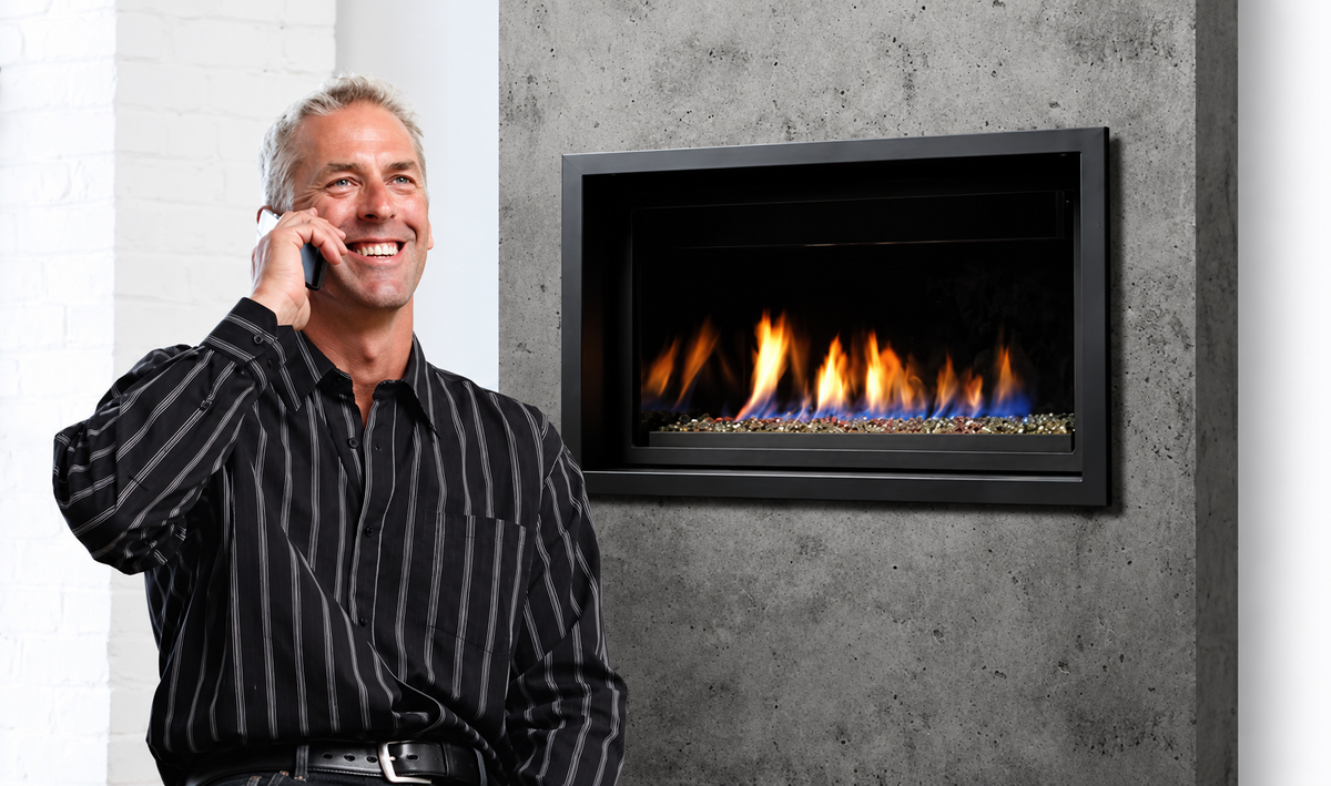 Kingsman ZCVRB3622 36" Zero Clearance Linear Clean Face Direct Vent Gas Fireplace