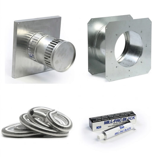 Kingsman ZDVHSK5 60" Flex Pipe Horizontal Round Termination Vent Starter Kit