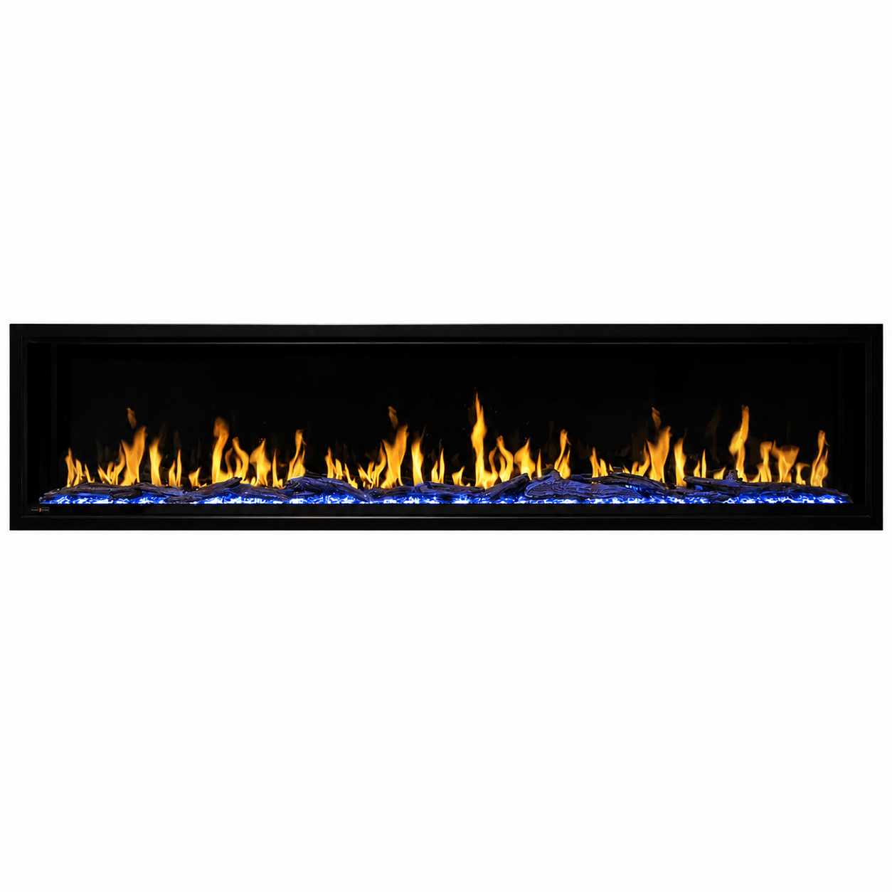 Modern Flames Orion Slim 100" Heliovision Linear Electric Fireplace with TruWood Log Set and Taller Flames Upgrade