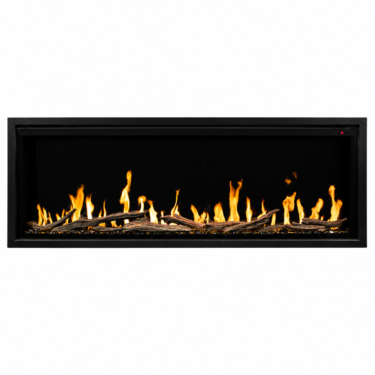 Modern Flames Orion Slim 52" Heliovision Linear Electric Fireplace with TruWood Log Set and Taller Flames Upgrade