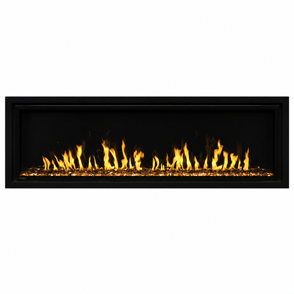 Modern Flames Orion Slim 60" Heliovision Linear Electric Fireplace with TruWood Log Set and Taller Flames Upgrade