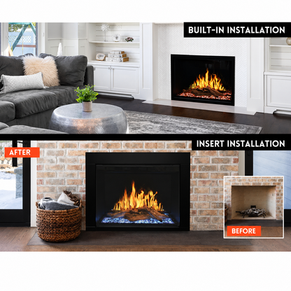 Modern Flames Orion Traditional OR30-TRAD 30" Built-In Electric Fireplace Insert with TruWood Log Set