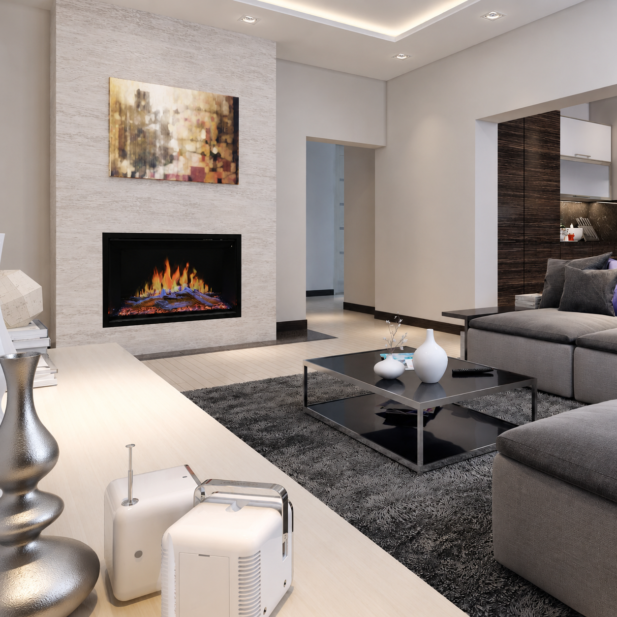 Modern Flames Orion Traditional OR36-TRAD 36" Built-In Electric Fireplace Insert with TruWood Log Set