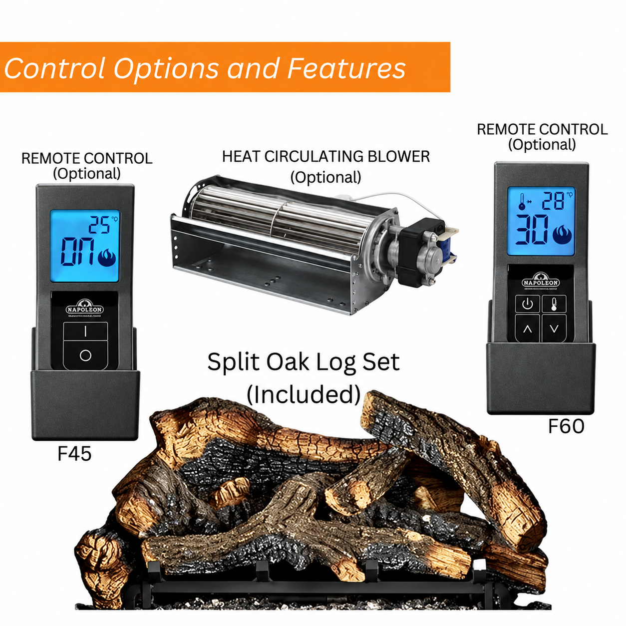 Napoleon Altitude 36" Direct Vent Gas Fireplace A36 with Electronic Ignition 